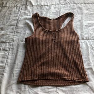 Rust Orange Tank Top with Buttons